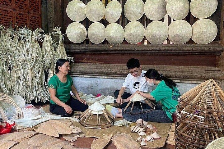 ハノイ発、香村散策、円錐帽子作り半日