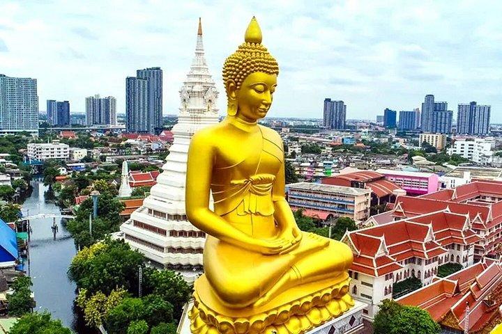 ワット・アルン、ワット・パークナムの3大寺院群（ランチ付き）