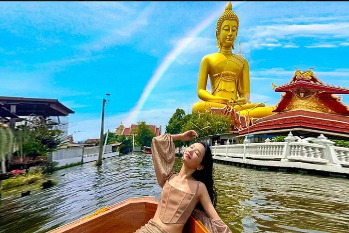 ワット・アルン、ワット・パークナムの3大寺院群（ランチ付き）