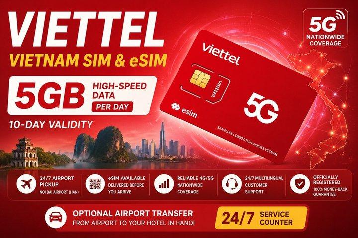 Viettel SIM für Vietnam – 10 Tage 5GB pro Tag eSIM und physisch