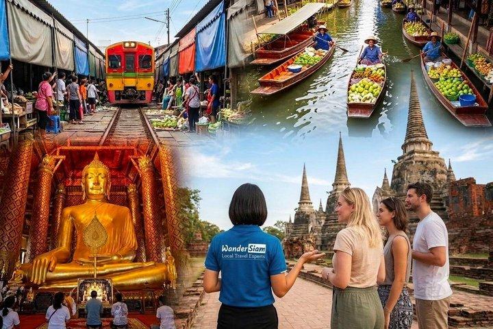 Damnoen Saduak flydende marked & Ayutthaya-tur fra Bangkok