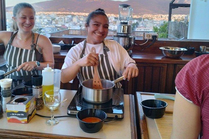 アテネの屋上庭園で料理教室＆食事