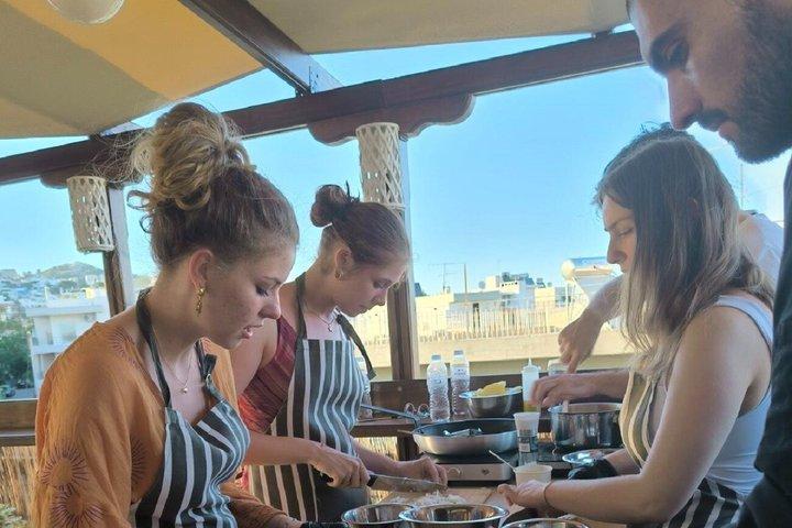 アテネの屋上庭園で料理教室＆食事