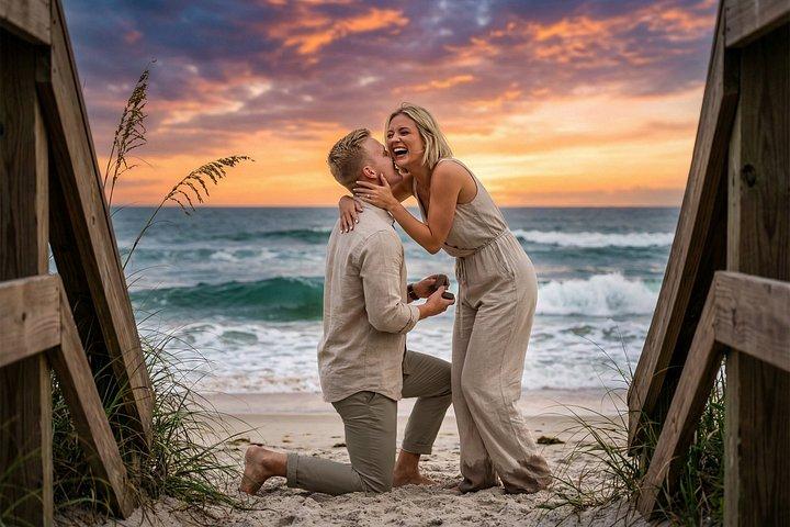 Jacksonville: Surprise Sunset Beach Proposal & Engagement