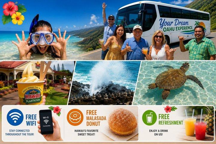 Oahu : Excursion d'une journée sur l'île Circle | Arrêt sur la plage, WiFi gratuit et avantages