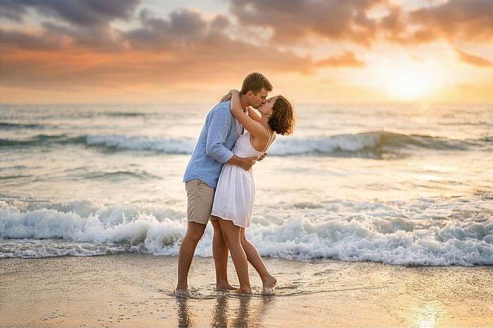 Jacksonville: Surprise Sunset Beach Proposal & Engagement