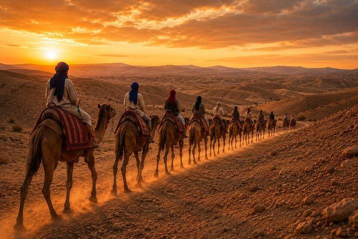 Agafay Desert Sunset Quad Biking Camel Ride Dinner and Fire Show