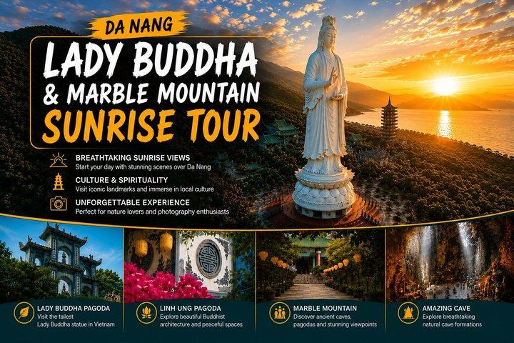 Da Nang: Lady Buddha & Marble Mountains - Visita ao nascer do sol