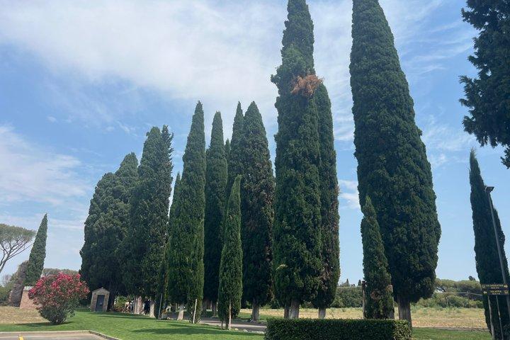 Catacumbas de San Calixto con carro de golf Lanzadera y Vía Apia