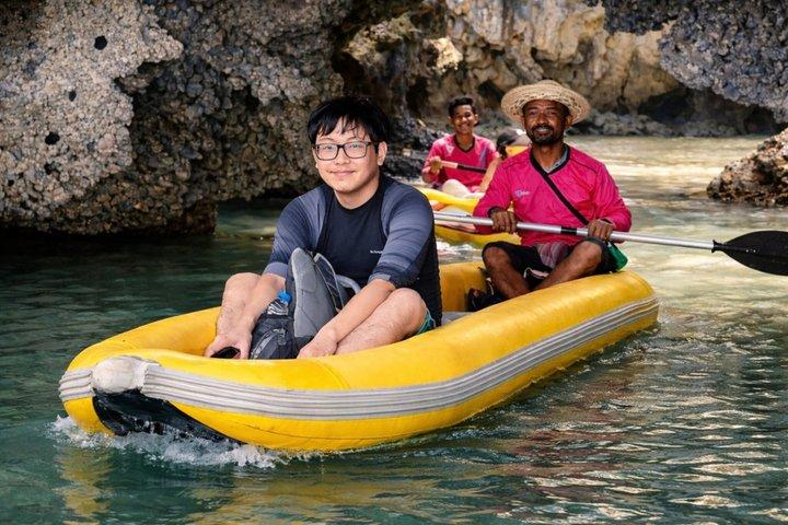 ジェームズ ボンド島でのカヌーとスピードボートでのランチ付き