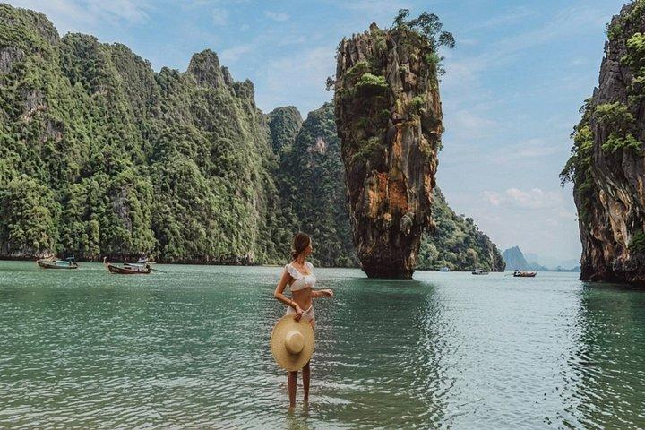 ジェームズ ボンド島でのカヌーとスピードボートでのランチ付き