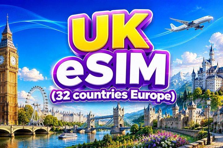 英国向けeSIM（EU34カ国）｜3～30日。 最大40GBのデータ容量