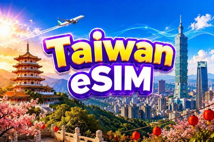 Taiwan eSIM (3 a 30 dias, até 60GB de dados de alta velocidade)