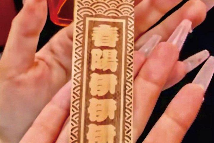 猫のお守り作り神社参拝と漢字名入れ体験