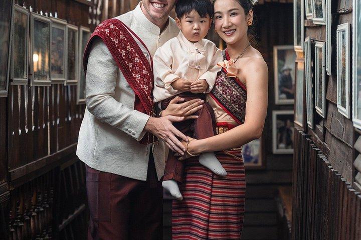 バーンモンファイでのタイ古式ドレス写真撮影