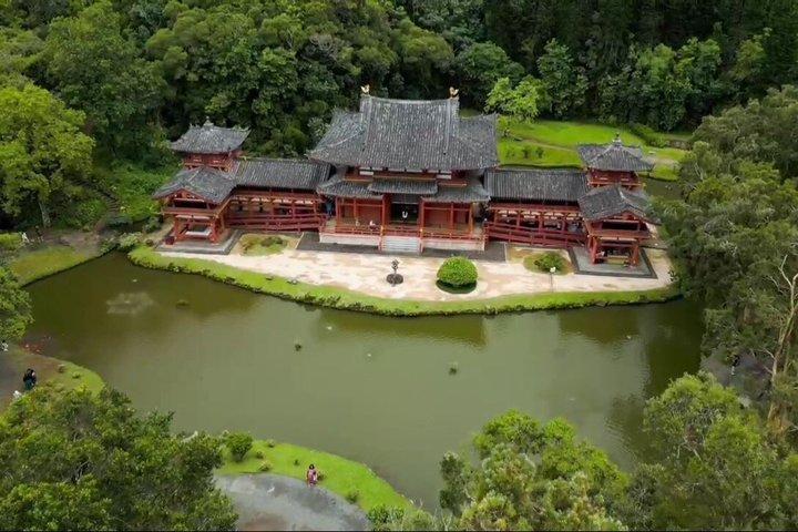 Tour en cascada de Waimea y la isla circular de Oahu con templo Byodo-In