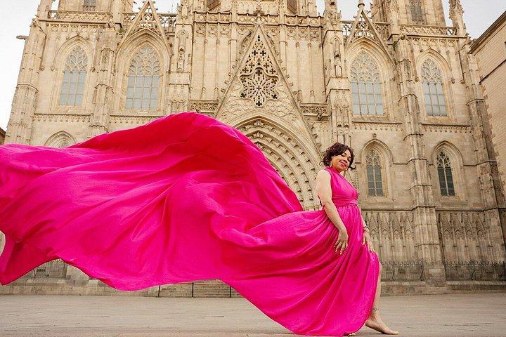 バルセロナフライングドレス撮影
