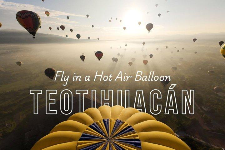 VIP-flygning med varmluftsballong till Teotihuacan + upphämtning + frukost + rundtur
