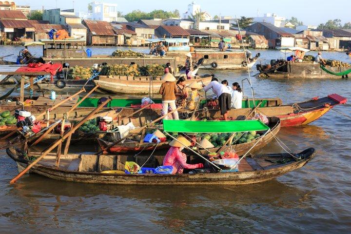 Excursão privada ao mercado flutuante do Delta do Mekong a partir de Ho Chi Minh City