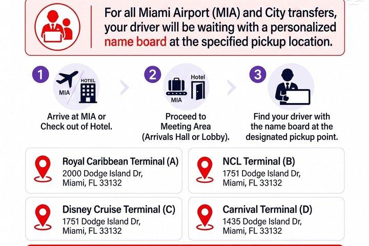 Transfer de Cruzeiro Privado: Aeroporto de Miami e City para Porto de Miami