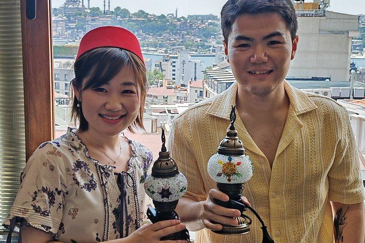 イスタンブール モザイクランプ工房 眺め付き、お菓子付き、サプライズギフト付き
