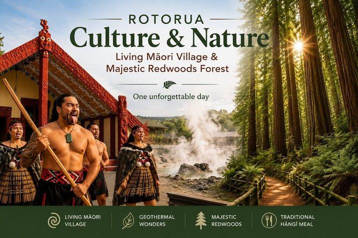 Auckland : Aldea maorí de Rotorua con secuoyas, haka y Hangi Almuerzo