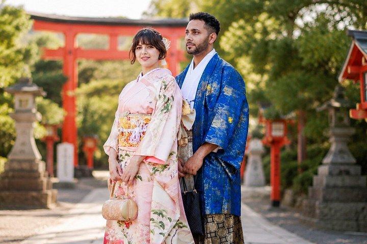 京都の嵐山着物レンタル、無料でヘアスタイリング