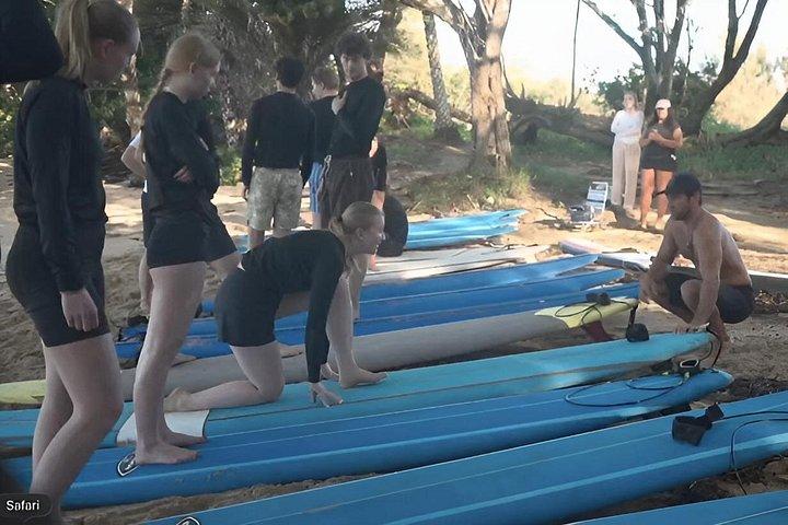 オアフ島ノースショアでのご家族またはグループでのサーフィンレッスン