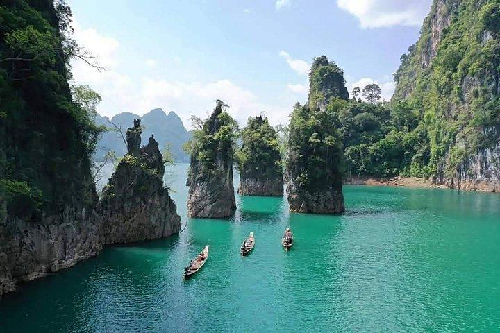 カオソック：オールインクルーシブ チェオラン湖、ダイヤモンド洞窟、ハイキング、カヤック