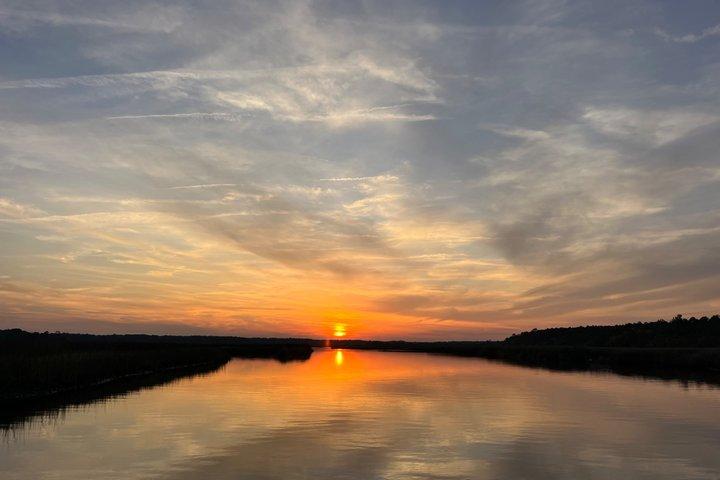 Croisière privée en bateau de soirée autour du marais salant à marée éloignée