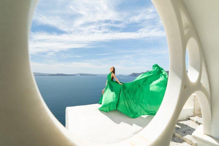 Santorini Flying Dress Foto Session Kleid inklusive