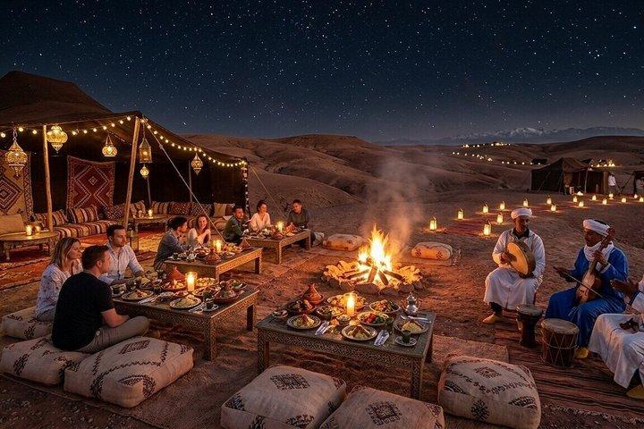 Agafay Desert Sunset Pool Camel Ride Dinner and Show Marrakech