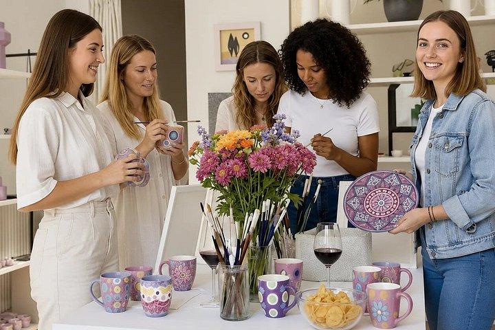 フィレンツェのアートアトリエで陶芸とワイン体験