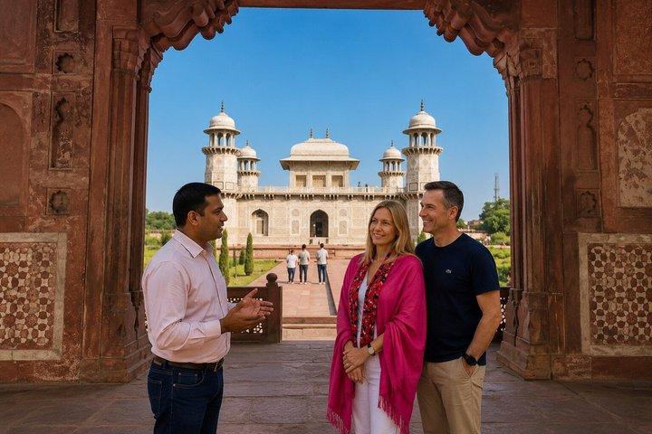 Sonnenaufgang Taj Mahal & Agra Fort : Baby Taj & verstecktes rotes Taj