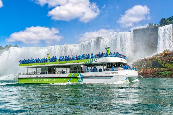 Ultimate Niagara Falls USA Tour con paseo en barco, cueva y recogida en el hotel