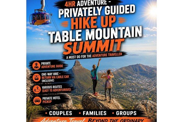 Guided Adventurous Table Mountain Hike Tour (Private Pickup)