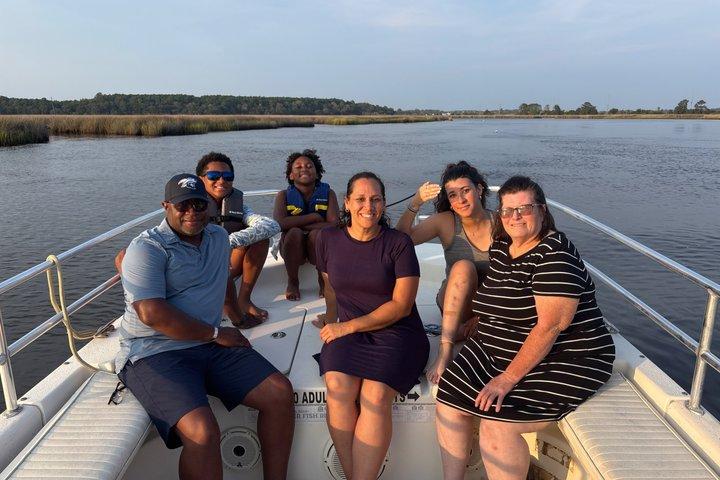 Croisière privée en bateau de soirée autour du marais salant à marée éloignée
