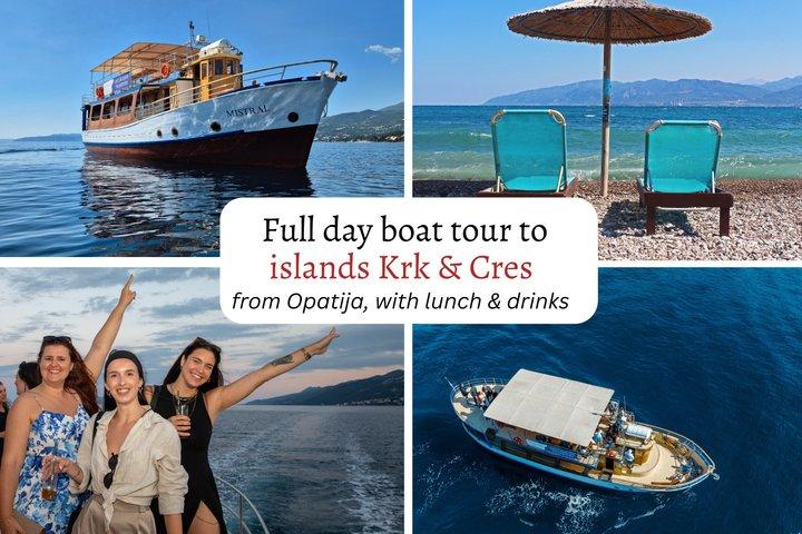 From Opatija to Krk & Cres Islands Boat Tour Day Trip with lunch
