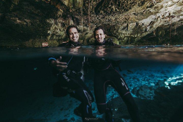 2 Dives in Cavern Dos ojos Chac mool or Chikin Ha