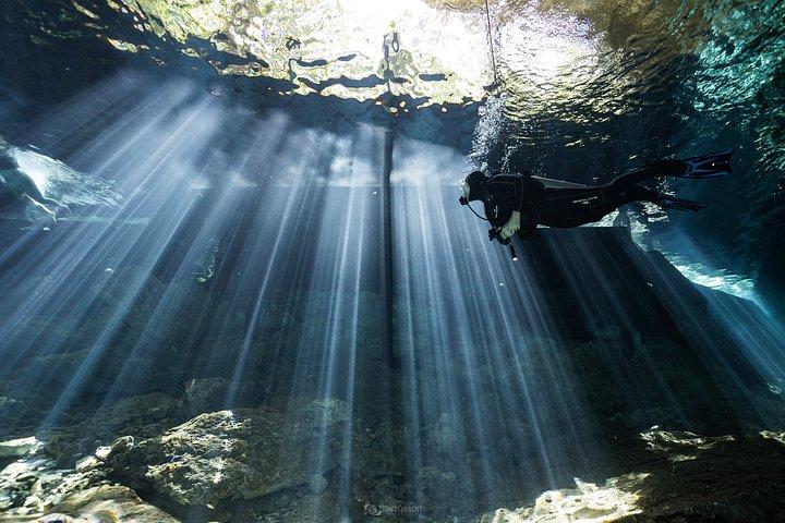 2 Dives in Cavern Dos ojos Chac mool or Chikin Ha