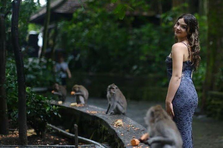 ウブドツアー：モンキーフォレスト、滝、寺院、棚田