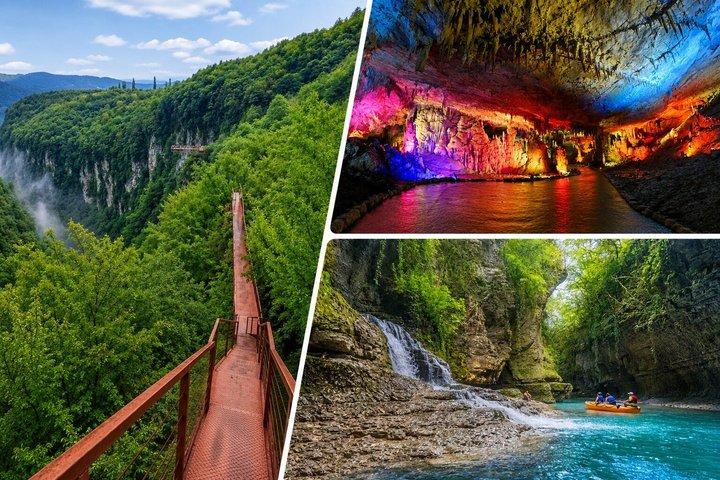 Cueva Prometeo, Cañón Okatse y Cañón Martvili desde Kutaisi