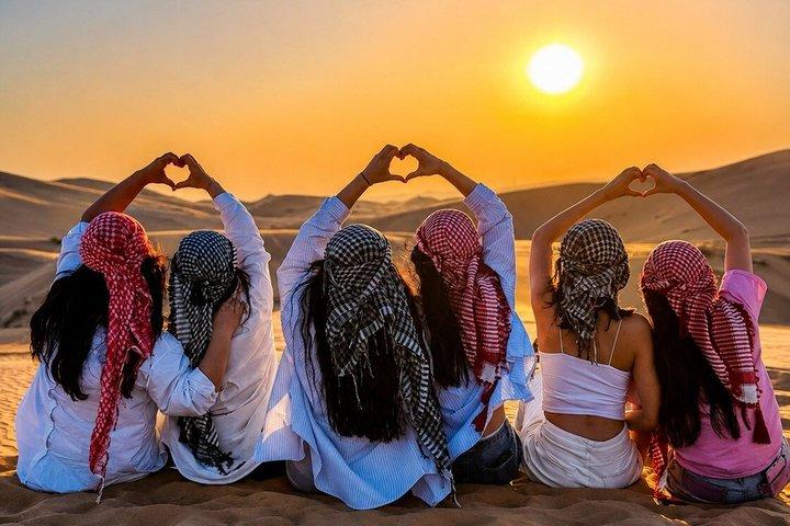 Dubai Red Dune Safari 4X4 Pickup Camel ride and BBQ Dinner