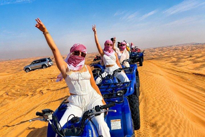 Dubai Red Dune Safari 4X4 Pickup Camel ride and BBQ Dinner