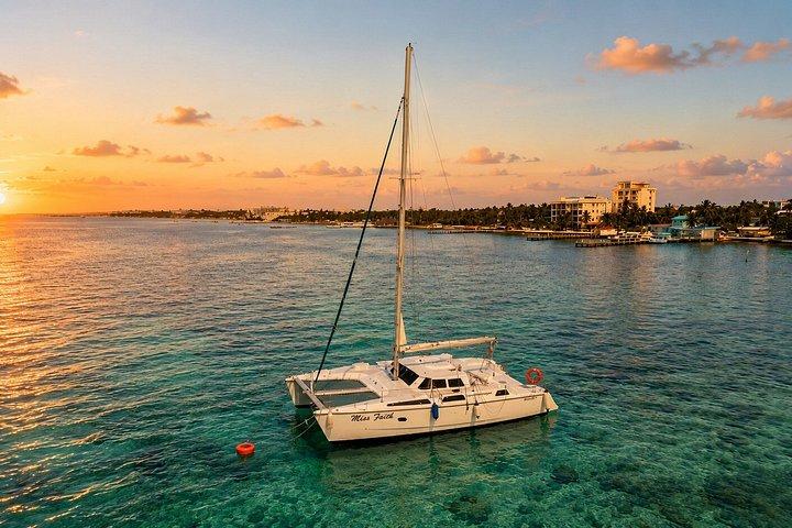 Belize Sunset Catamaran Drinks Ceviche and Ocean Views