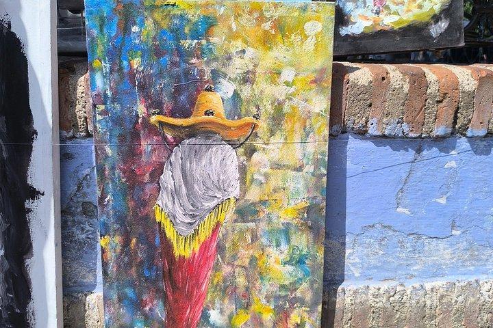 Chefchaouen painting class with a local