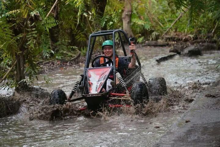 Bali : Ubud Buggy Adventure Dragon Cave, vandfald, risfelt, mud