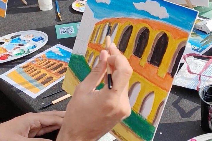 イタリア語アペリティーヴォ絵画体験をスプリッツにペイント