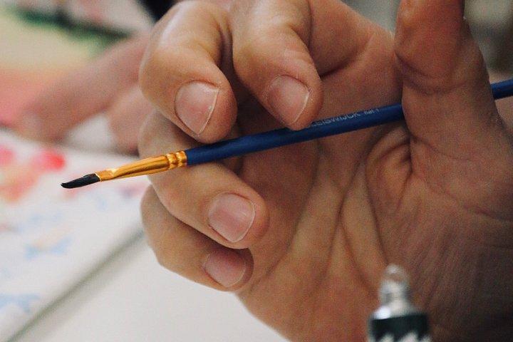 イタリア語アペリティーヴォ絵画体験をスプリッツにペイント