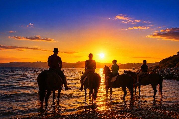 Paseo a caballo en la playa con opción de puesta de sol